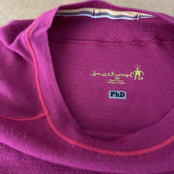 Smartwool Merino Base Layer Top Womens XS Pink Long Sleeve Crewneck - Picture 5 of 12